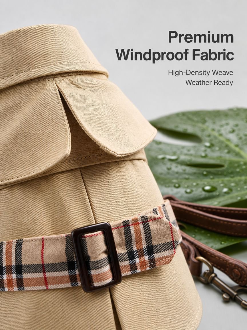 Premium Check Pattern Pet Trench