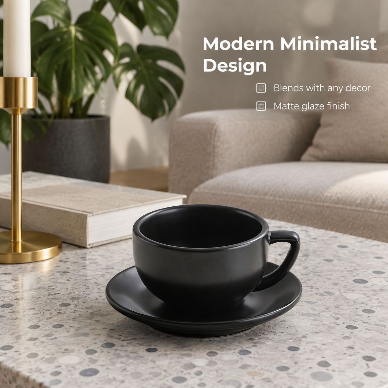 Matte ceramic coffee cup set