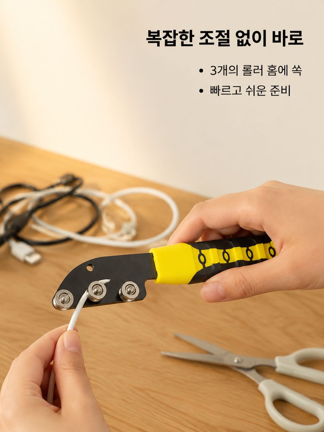 전선 정리 전후 비교 이미지