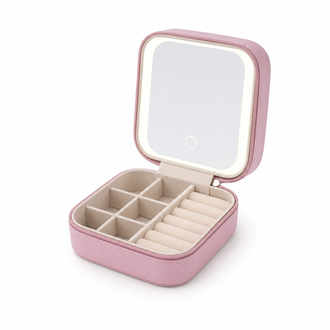 LED Mirror Makeup Box Multifunctional Jewelry Organizer