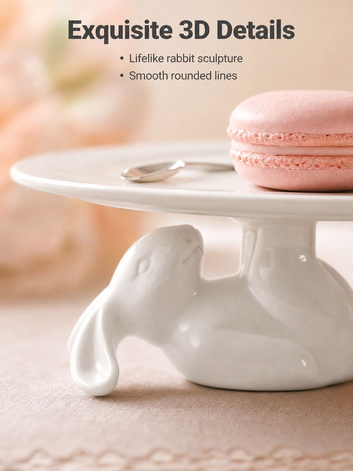 Ceramic Rabbit Shaped Snack & Fruit Plate