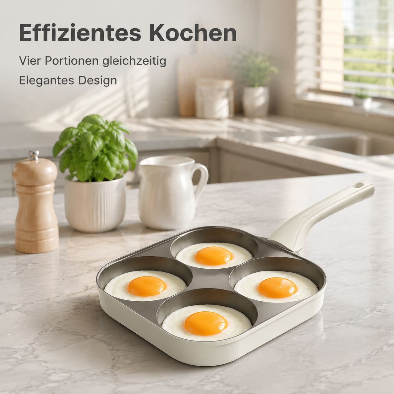 Keramik-Eierpfanne mit vier Mulden