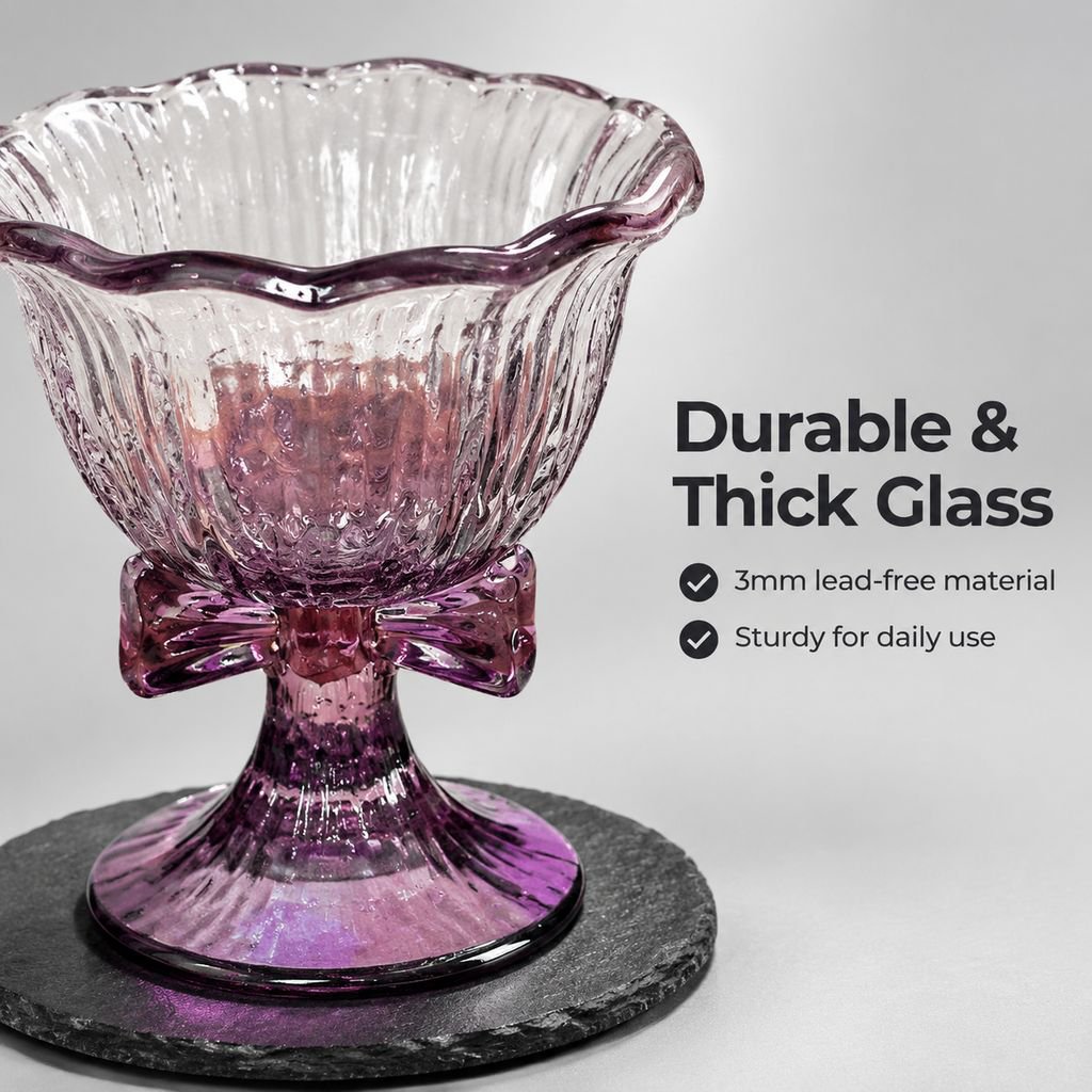 Purple Bow High-Stem Glass