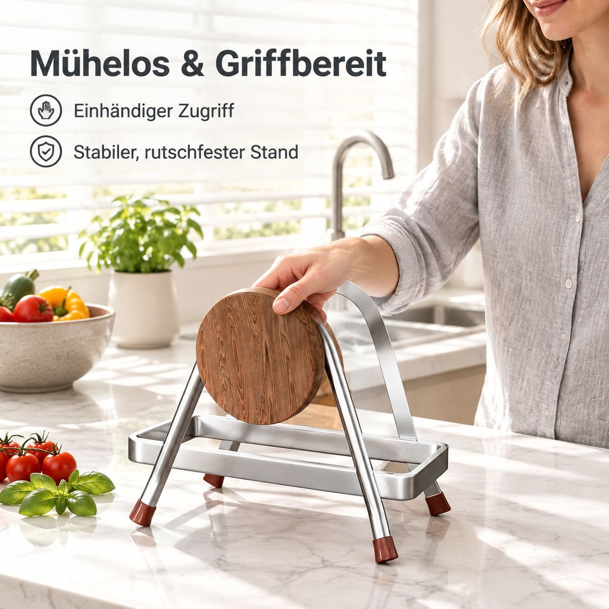 Schneidebrettständer aus Buchenholz