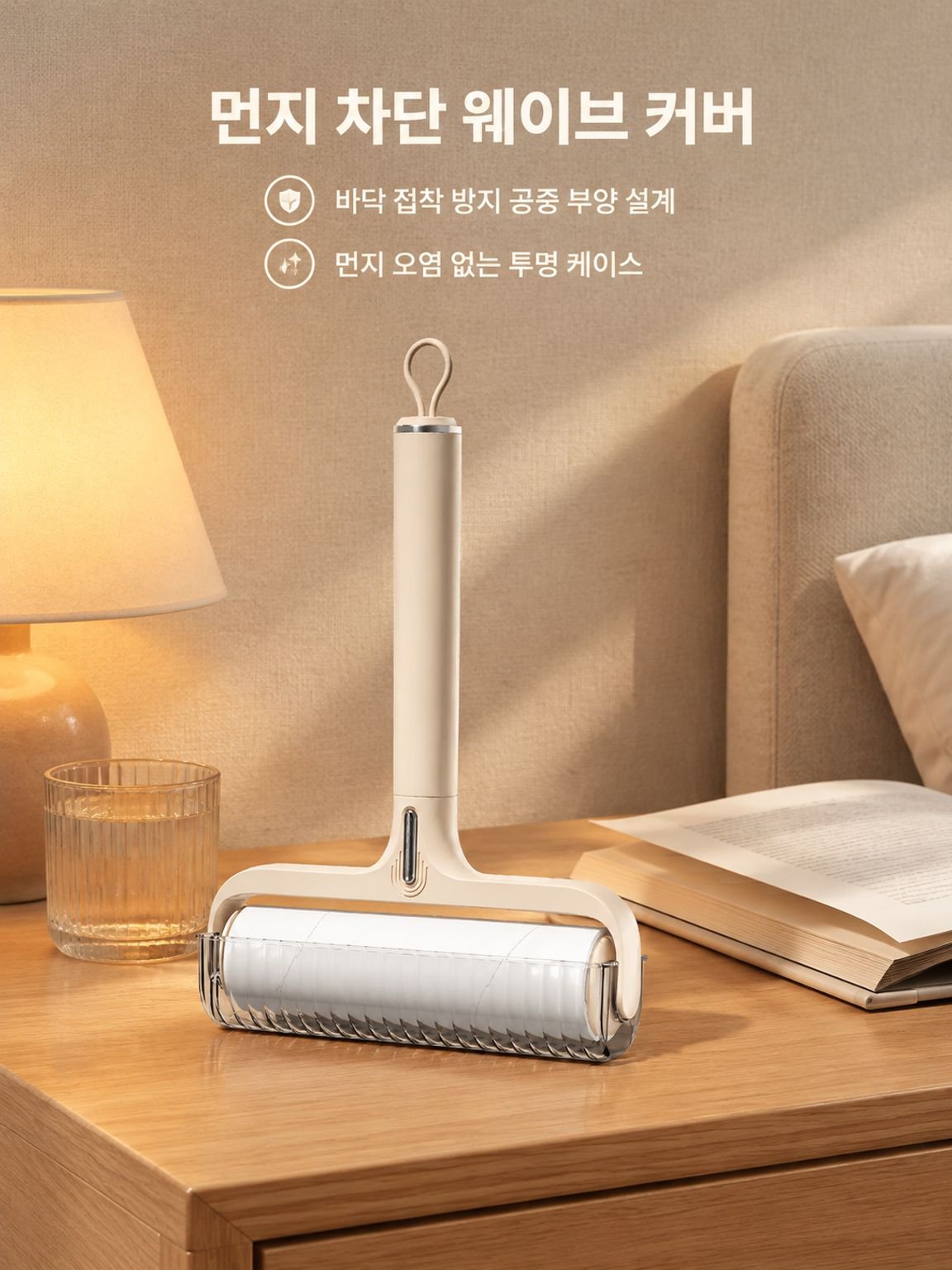 침구에 쌓인 생활 먼지와 털을 청소하는 테이프클리너