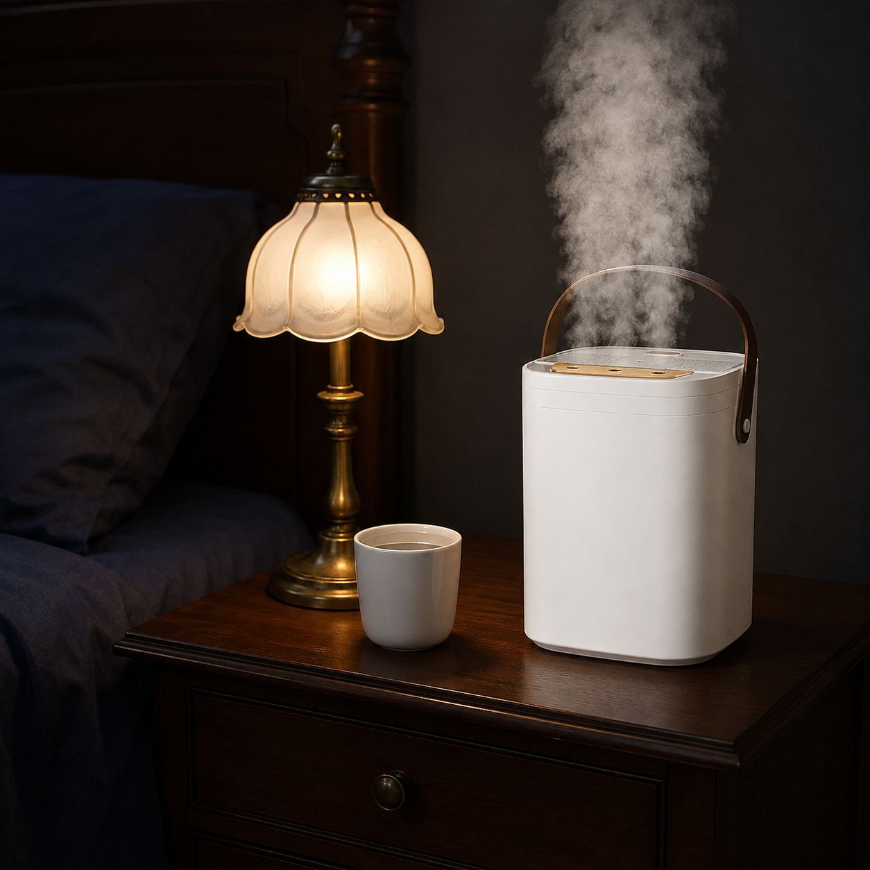 Quiet humidifier with triple nozzle design