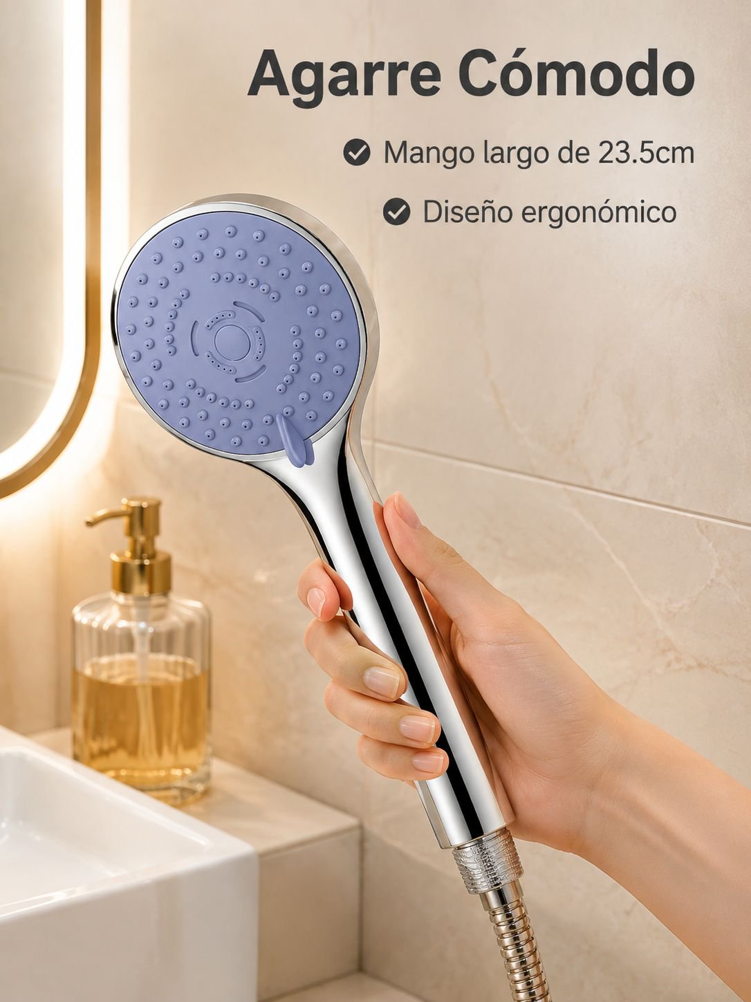 Set de ducha de alta calidad con función de presión óptima