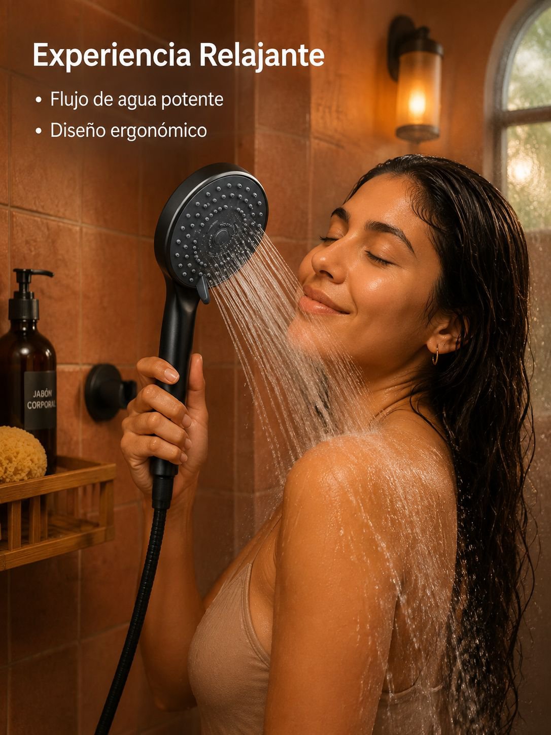 Cabezal de ducha de alta presión con manguera, juego para baño en casa y dormitorio