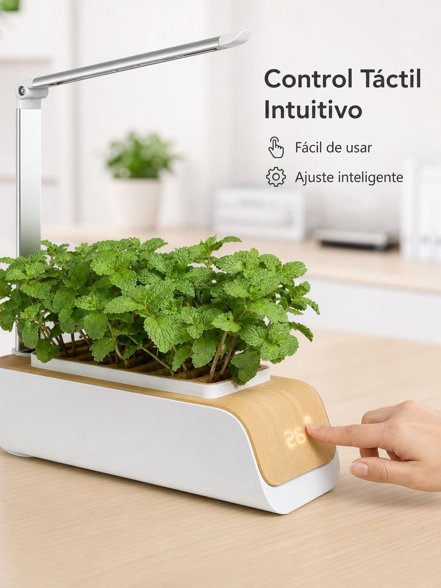 Maceta inteligente con luz LED para cultivo interior