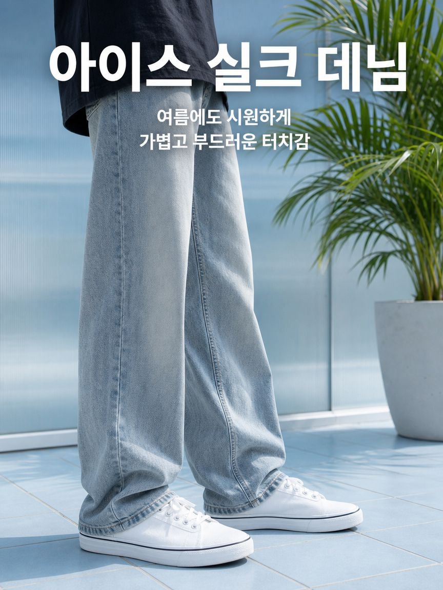  남성복 #여름 얇은 아이스진 남성 패션 미국 브랜드 하이스트릿 캐주얼 롱 팬츠