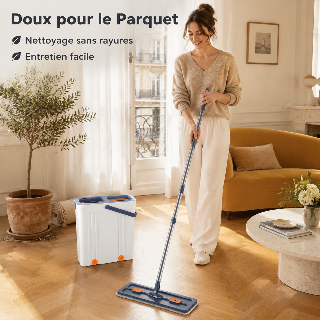 Serpillière grattoir pour les espaces étroits