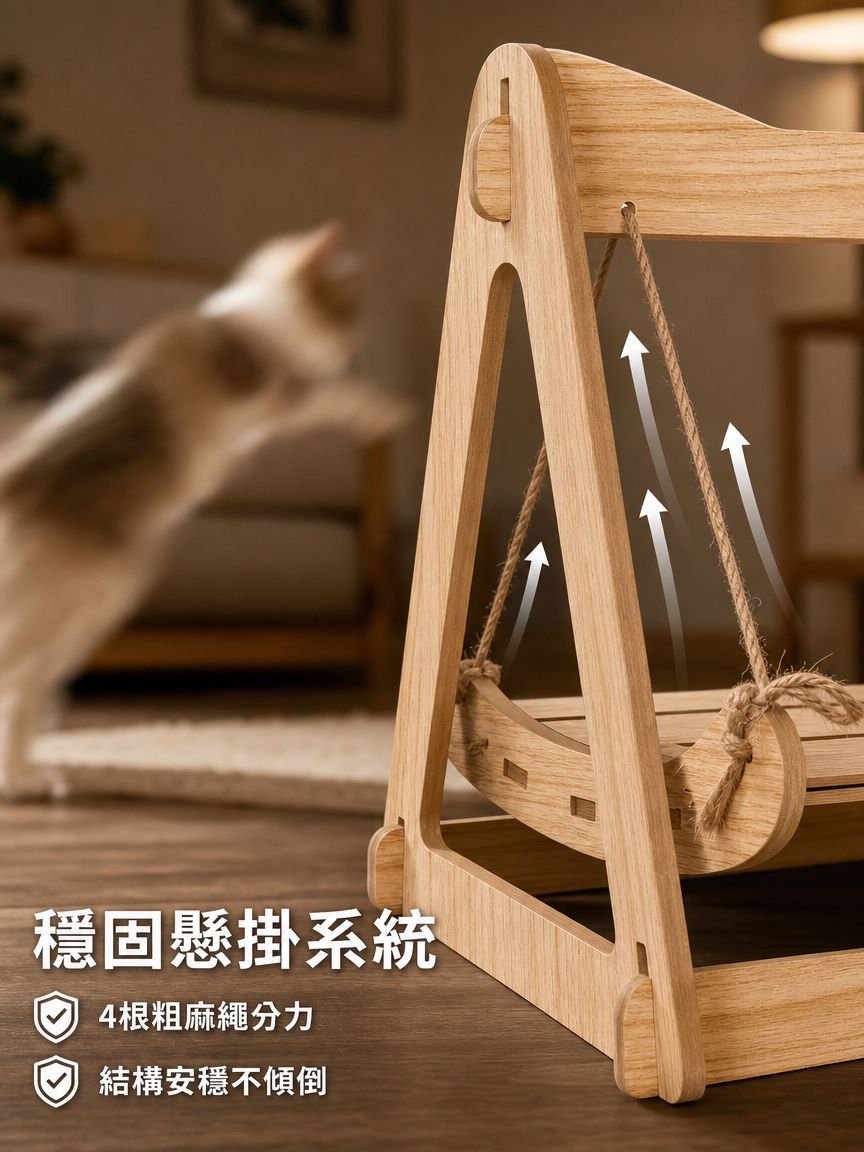 木製貓咪搖床