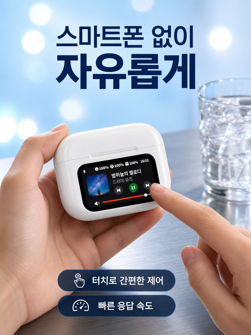 A9pro 에어팟 스마트 노이즈캔슬링 AI 통역 풀컬러 터치스크린 롱런