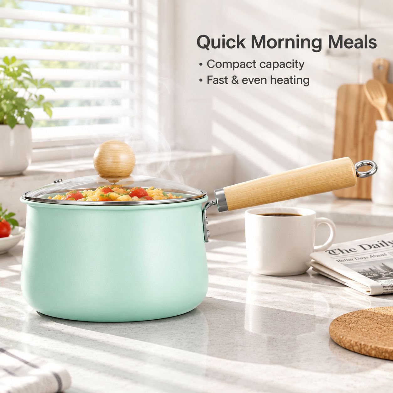 Double-Sided Ceramic Non-Stick Milk Pot