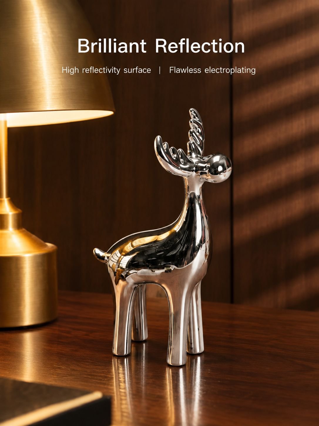 Ceramic deer electroplating process silver plated handicrafts ornaments