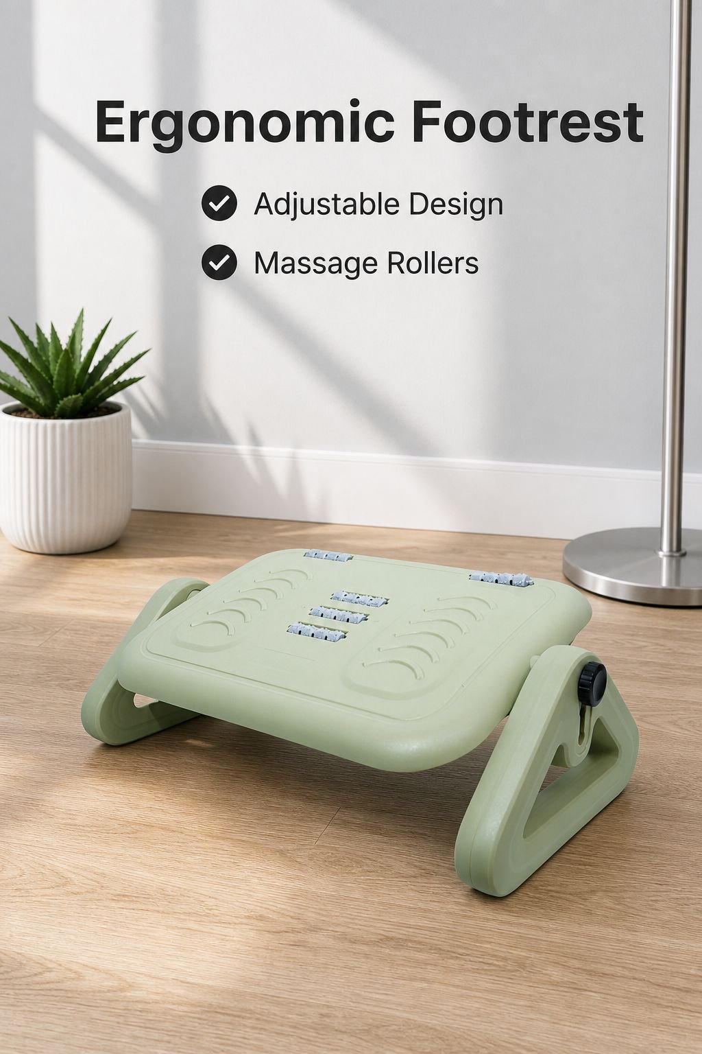 Adjustable Massage Footstool/Footrest Under Desk/Anti-Crossing Leg Pad