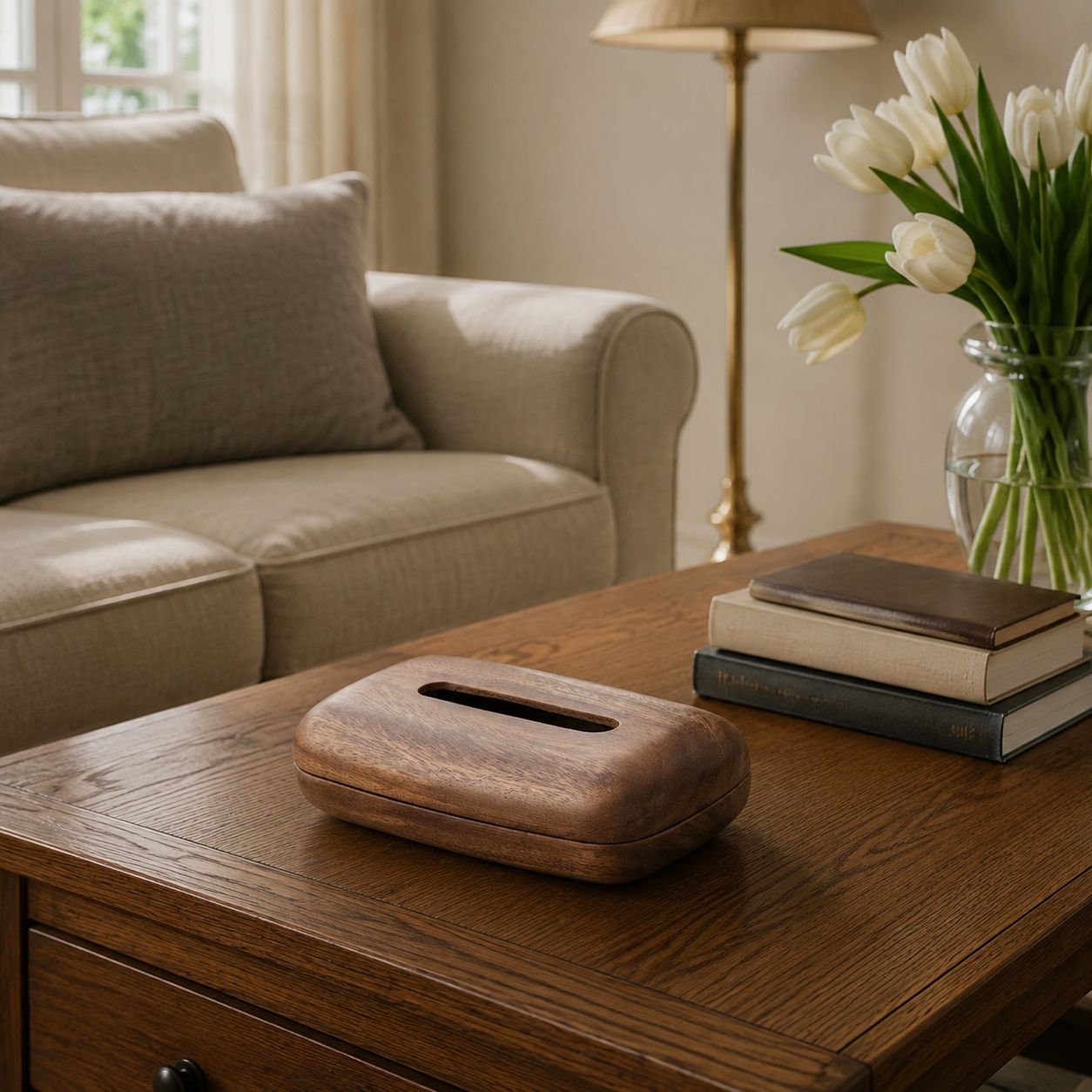 Light Luxury Restaurant Napkin Box on dining table