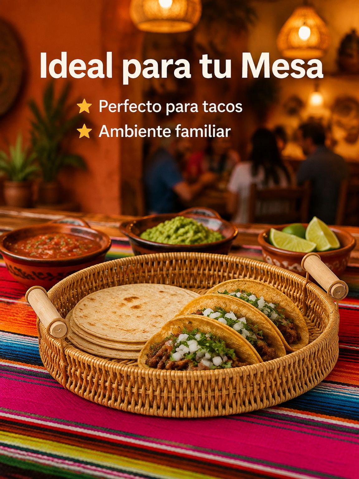 Cesta de pan de imitación de ratán
