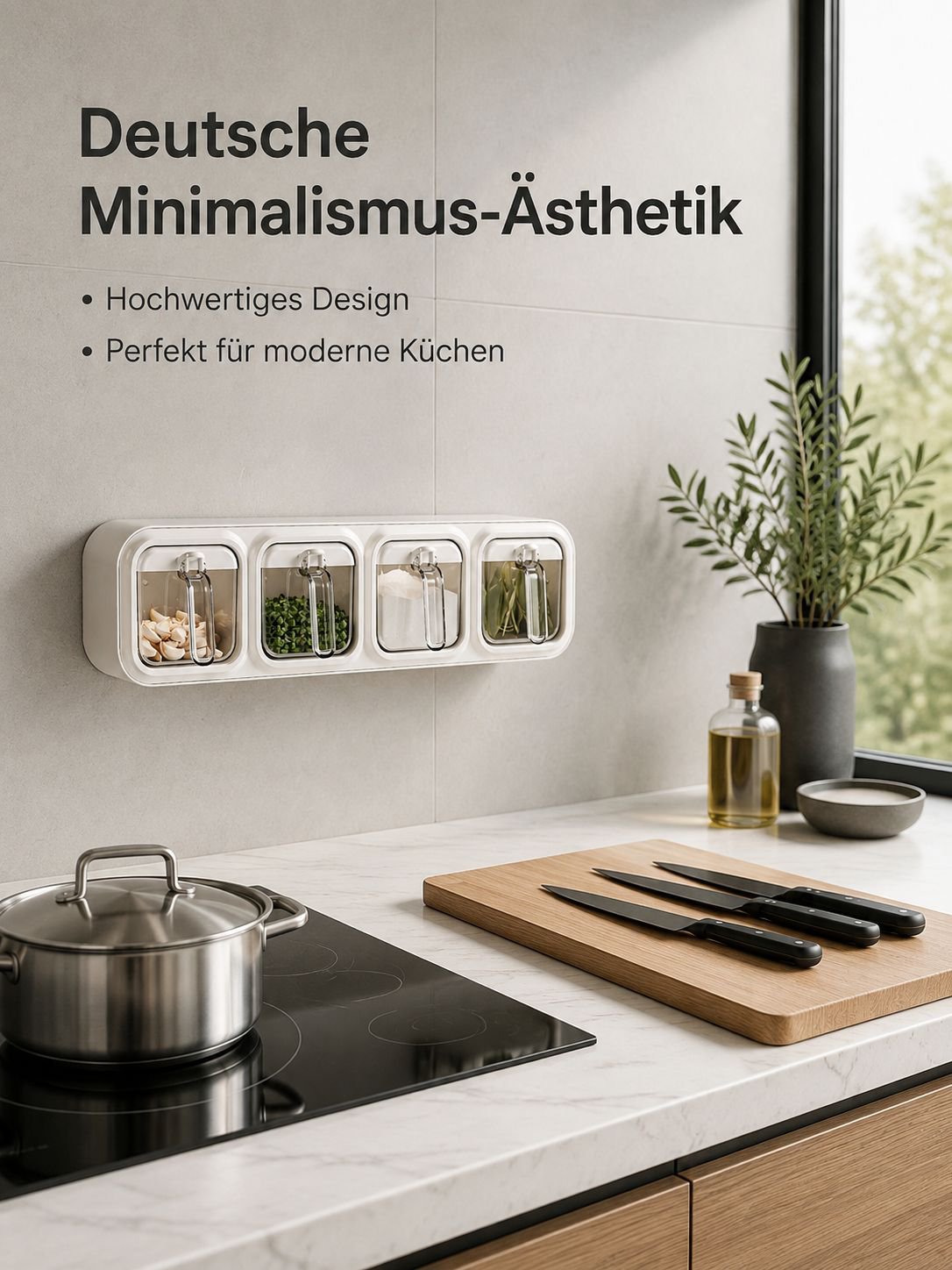 Multifunktionale Aufbewahrungsbox für Salz und Gewürze in moderner Küche