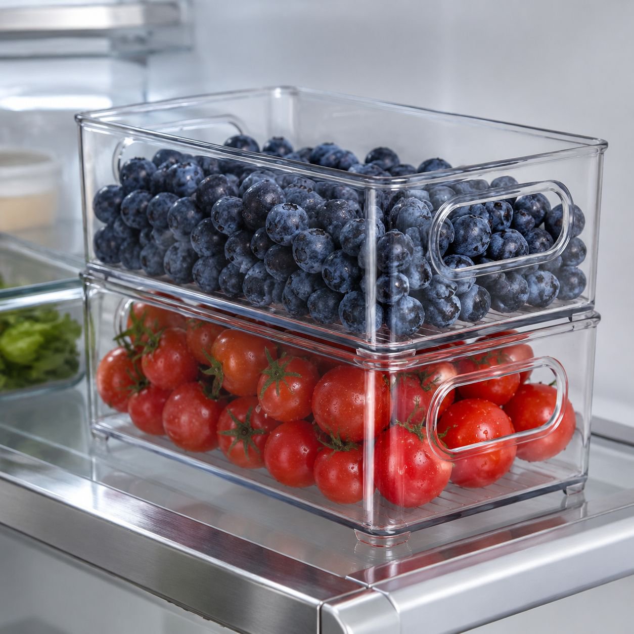 Stackable Clear Acrylic Food Storage Box Household Organizer Bin