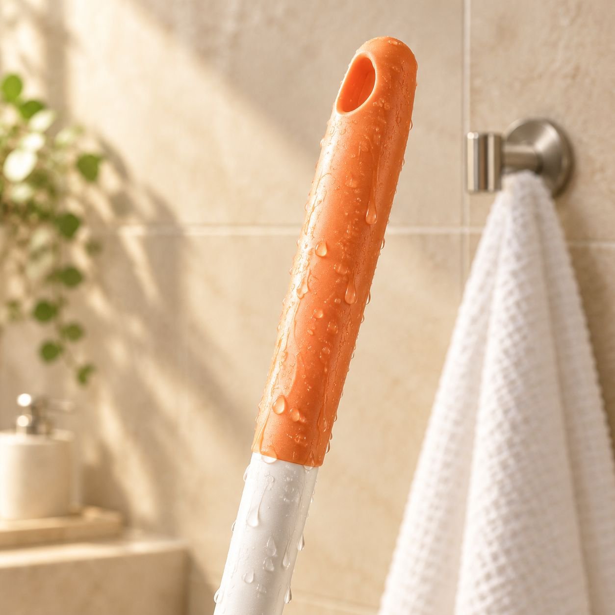 Cepillo de baño ergonómico para zonas de difícil acceso