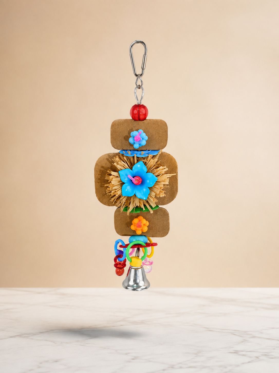 Parrot Colorful Chewing Toy Stand, Cockatiel Tiger Skin Peony Educational Toy, Claw Sharpening and B