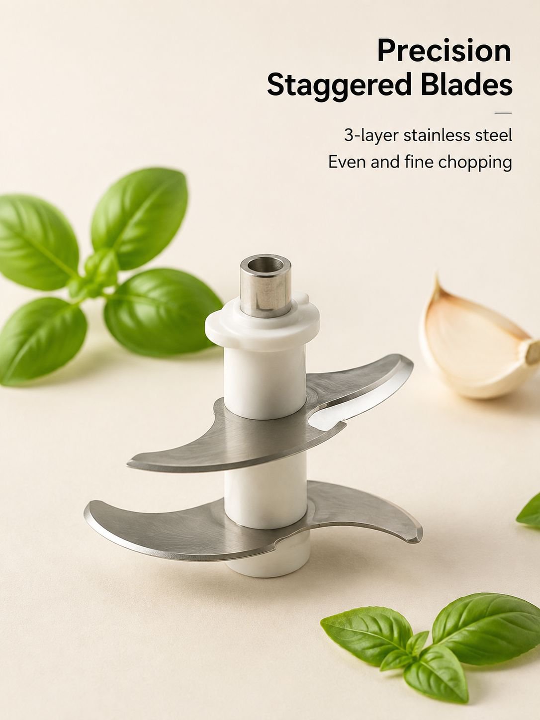 Rechargeable mini electric food chopper on kitchen counter