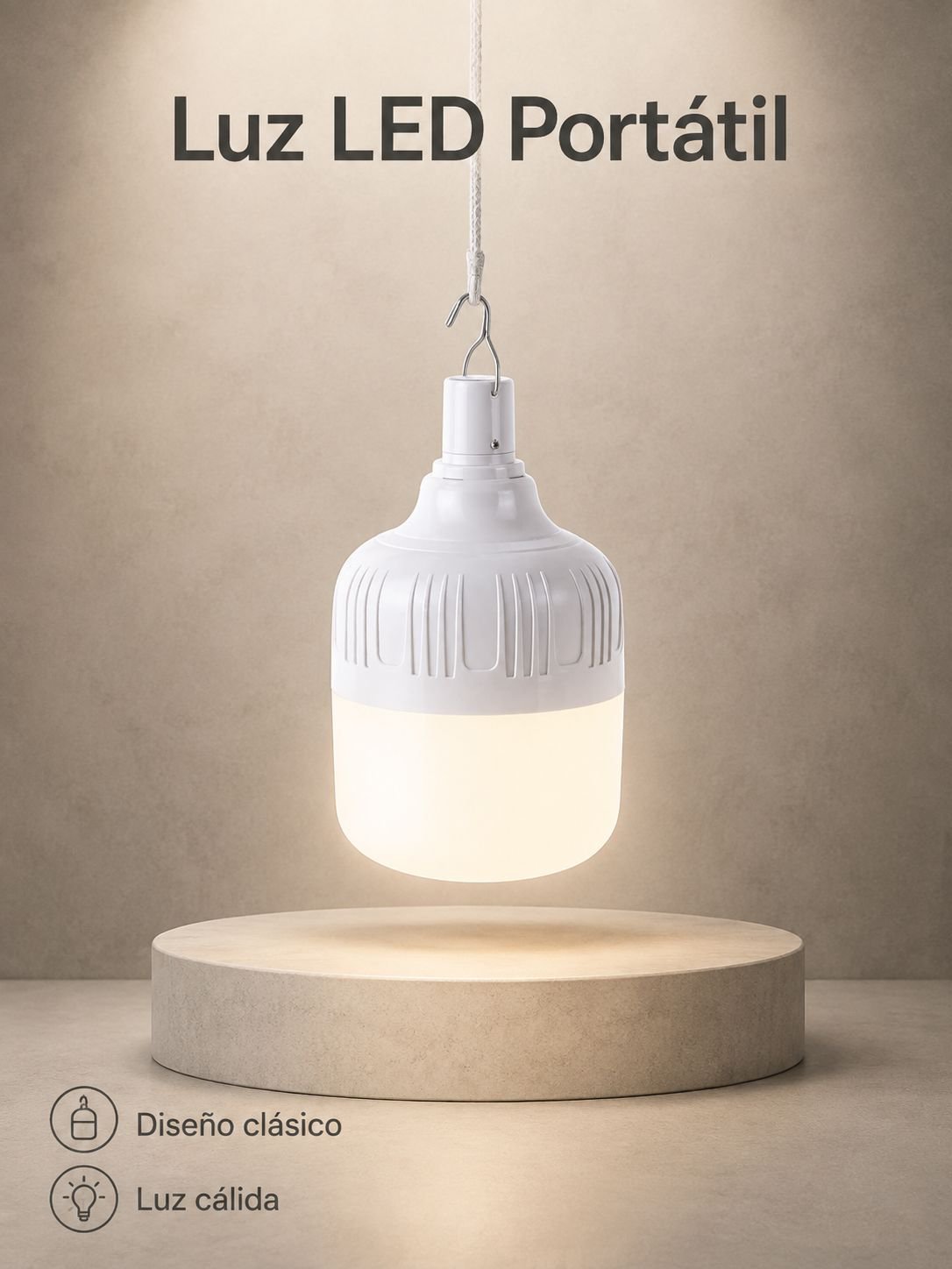 Luz colgante LED portátil para exteriores