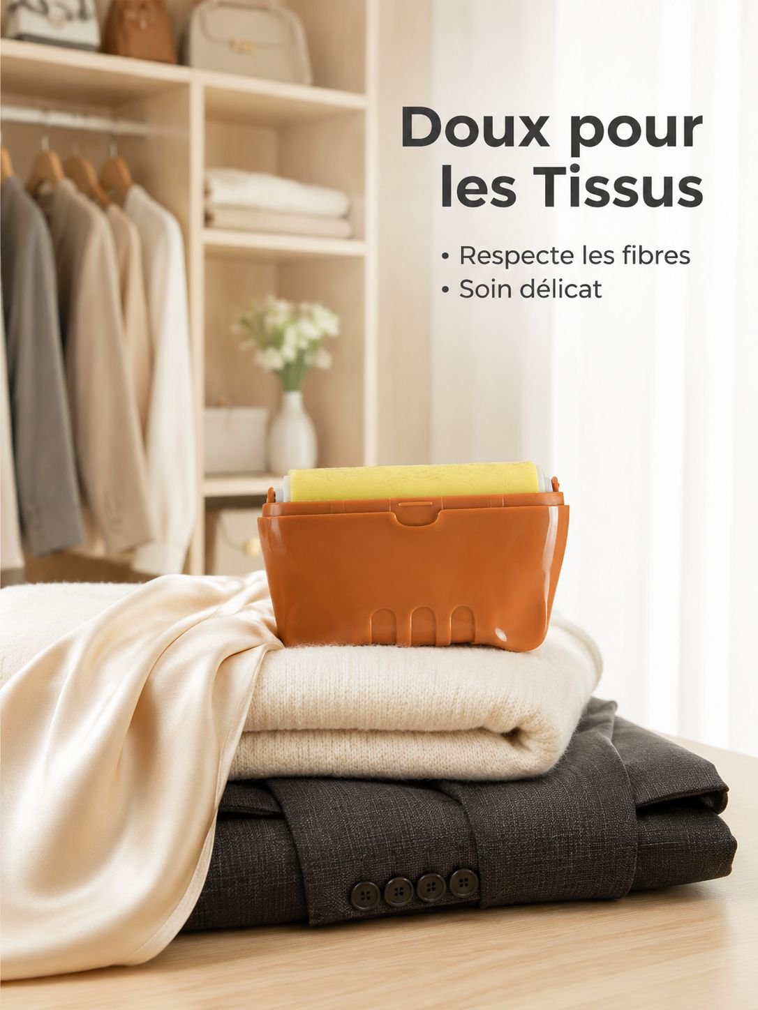 Rouleau à peluches portable pour vêtements