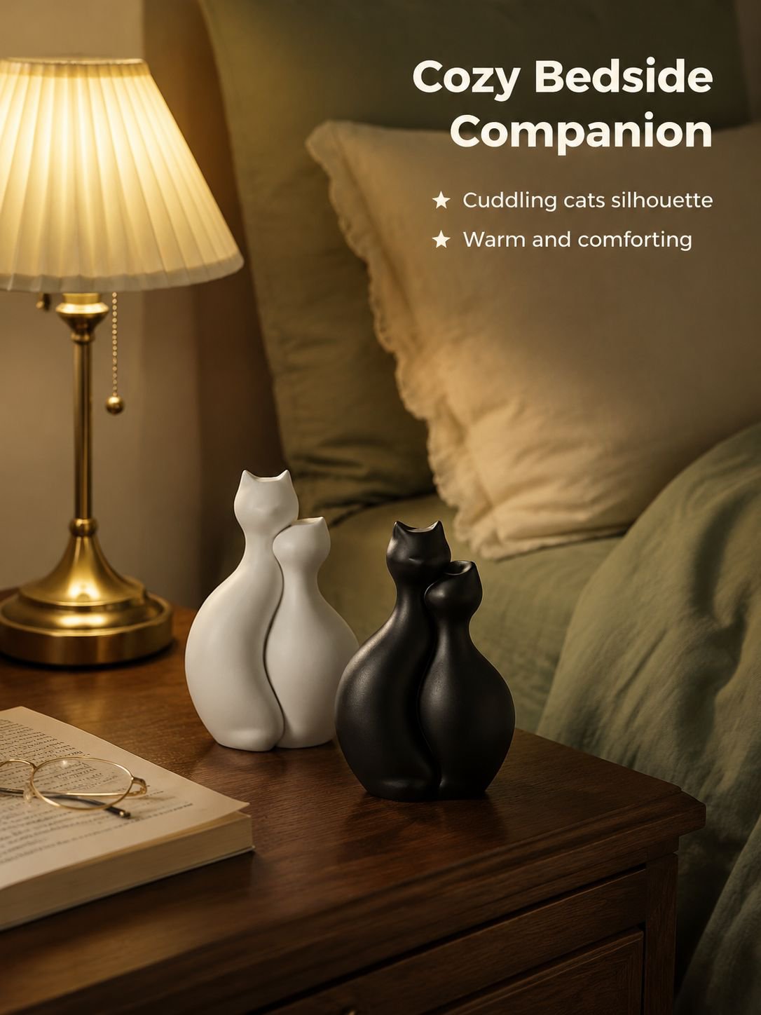 Cat Shaped Desktop Vase Ornament, Two Colors Available
