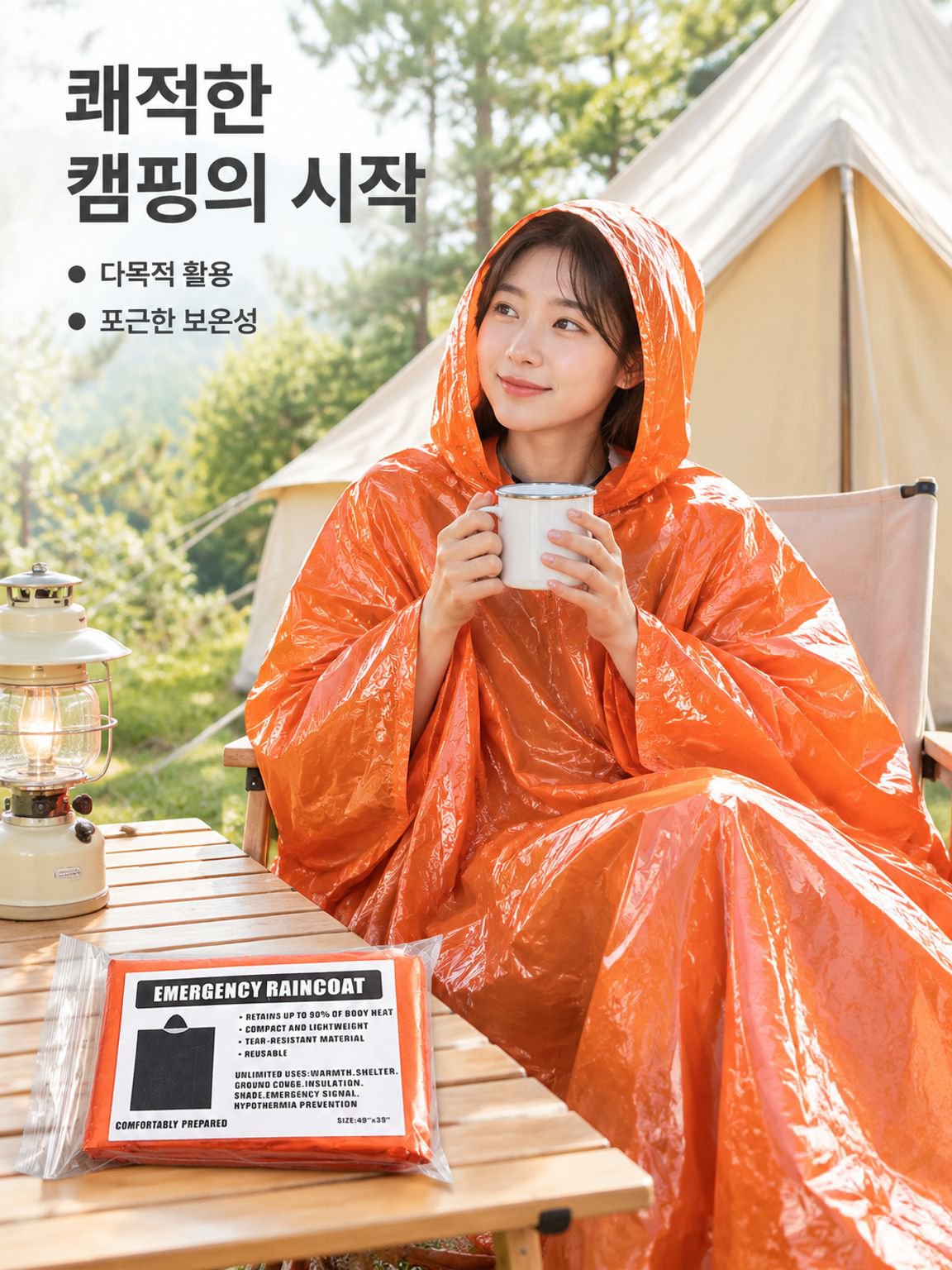 야외 휴대용 보온 우의