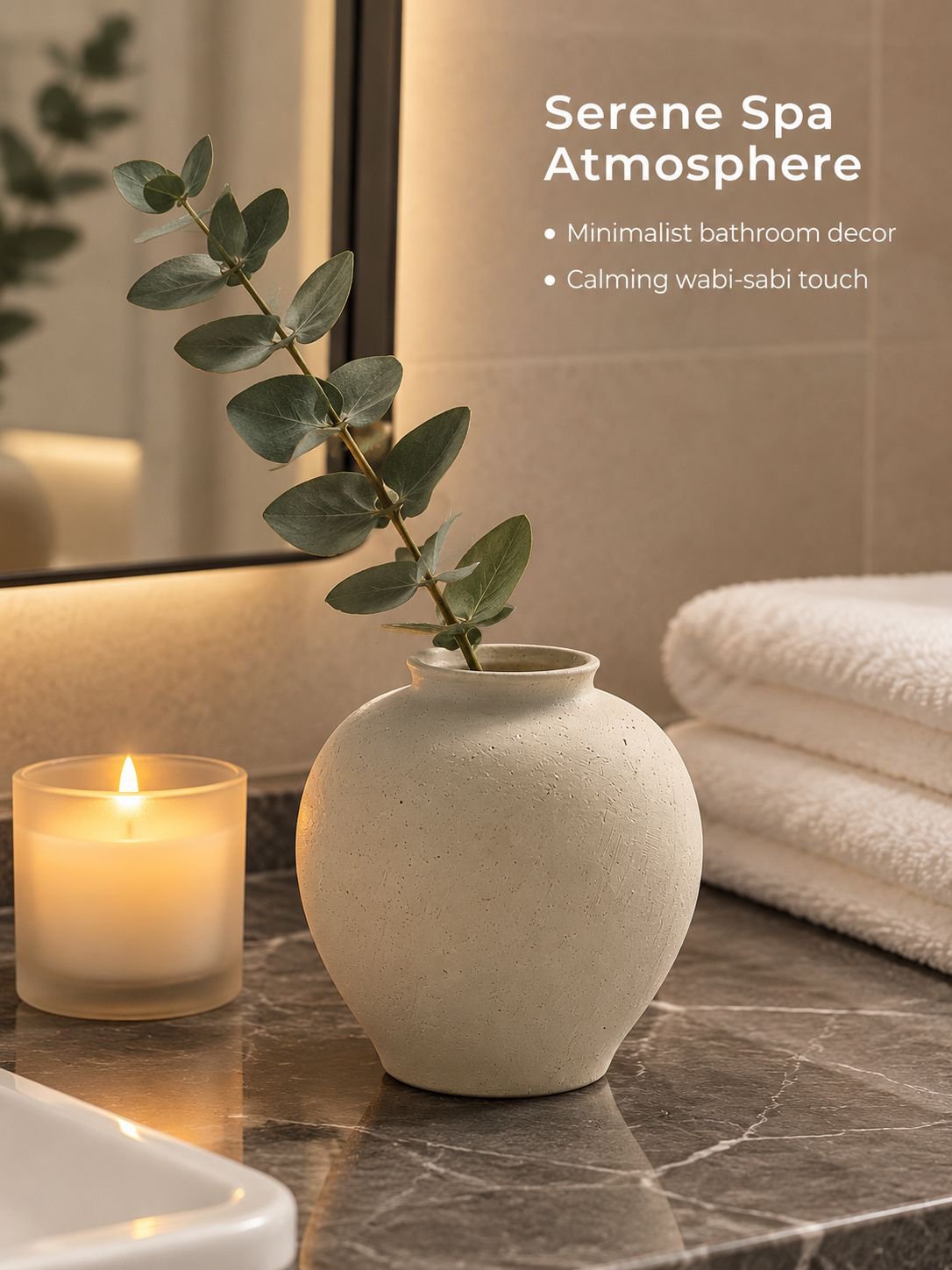 White ceramic vase styled with dried floral branches