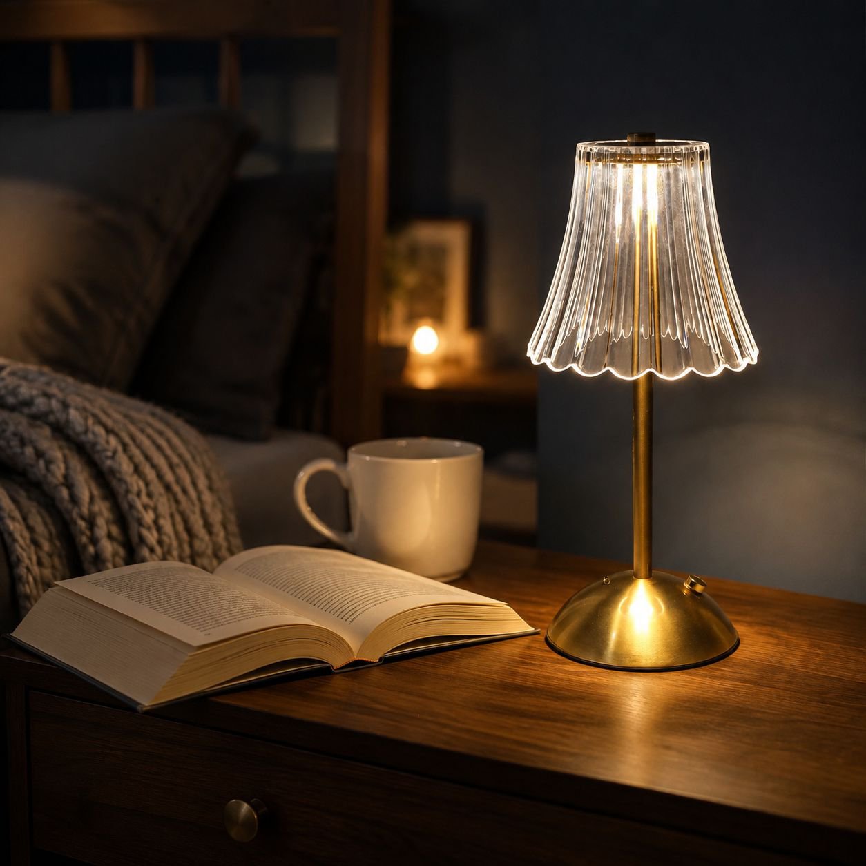 Touch Dimmable Crystal Retro LED Desk Lamp