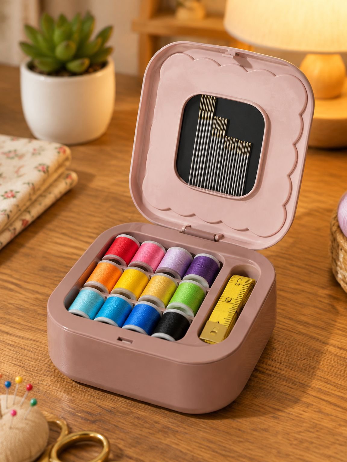 Caja organizadora magnética para accesorios de costura