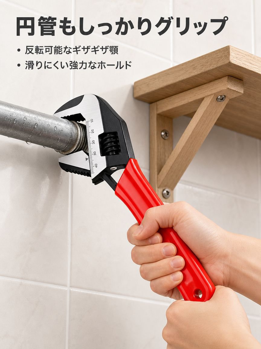狭い場所でも使いやすい短いハンドル設計