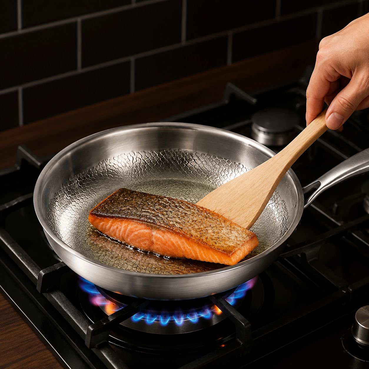 Uncoated Non-stick Frying Pan