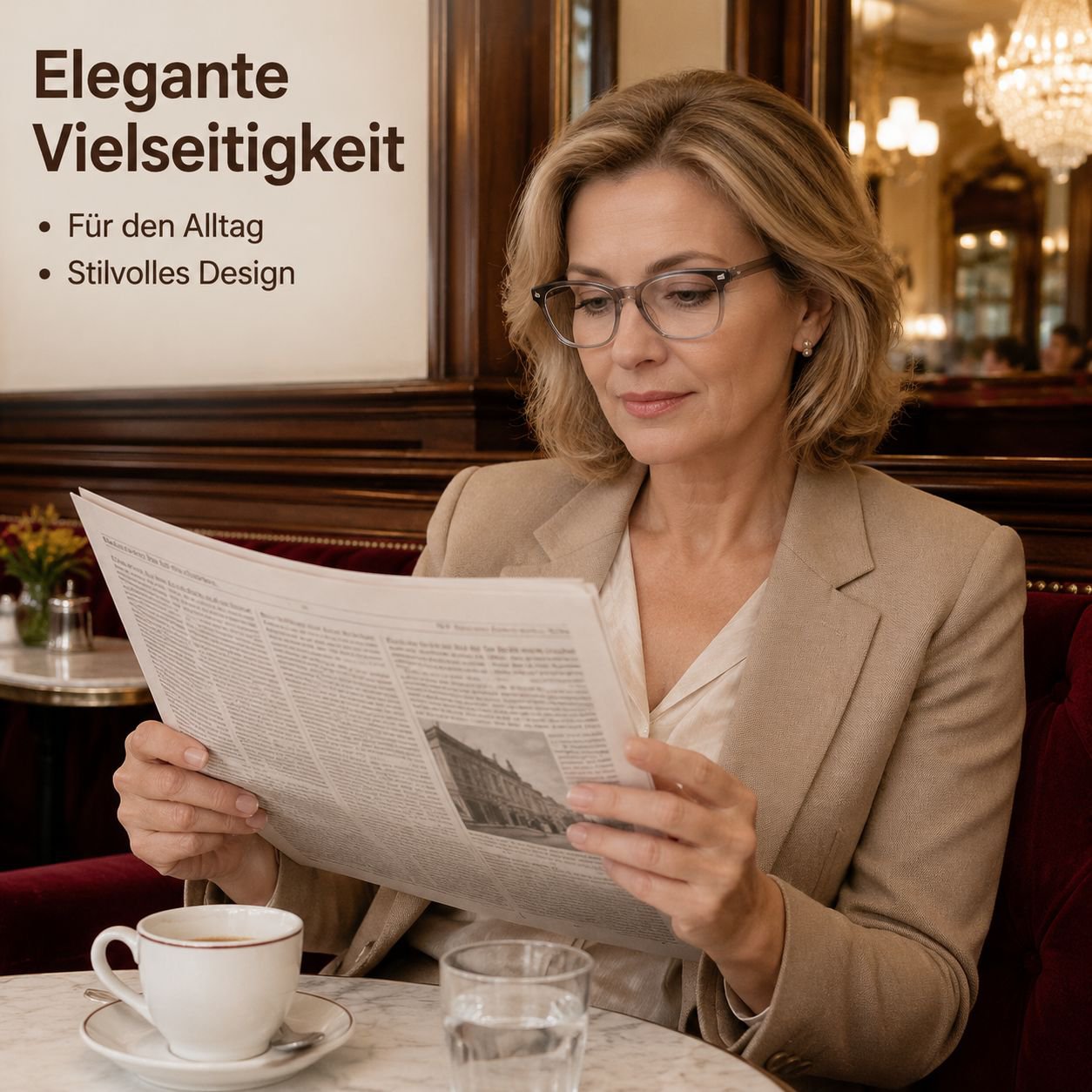 Stilvolle, federbelastete Lesebrille mit hoher Auflösung