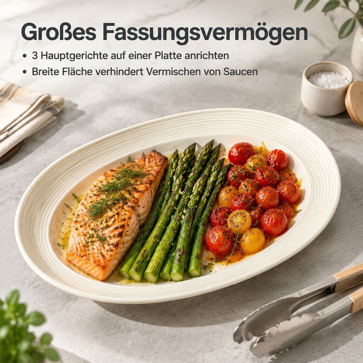 Hochwertiger großer Teller zum Dämpfen von Fisch