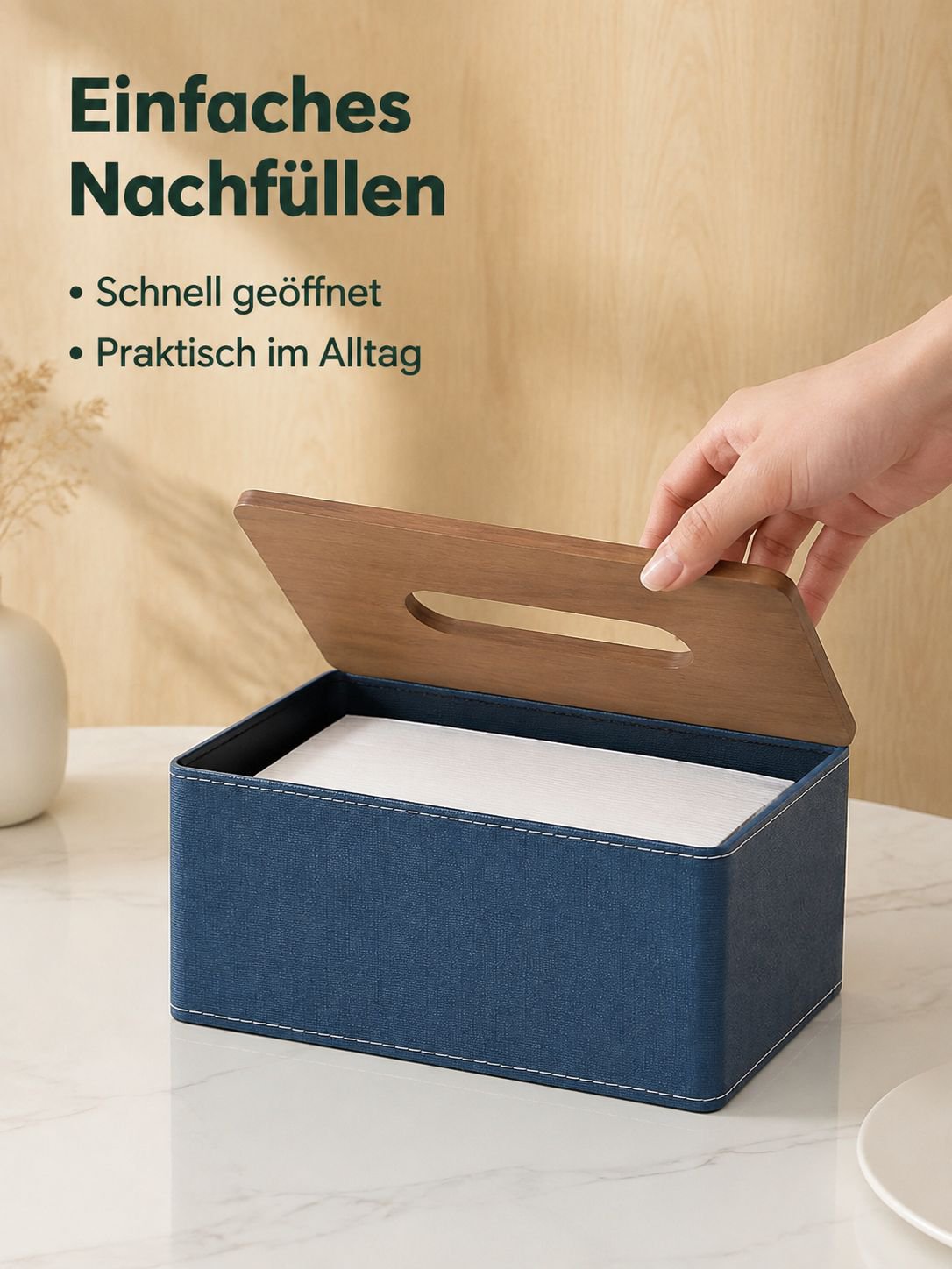 Haushalt Holz Taschentuchspender Quadratisch