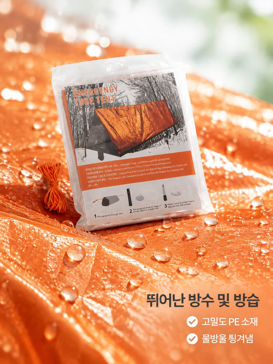 일회용 야외 캠핑 구조 보온 지진 구호 텐트