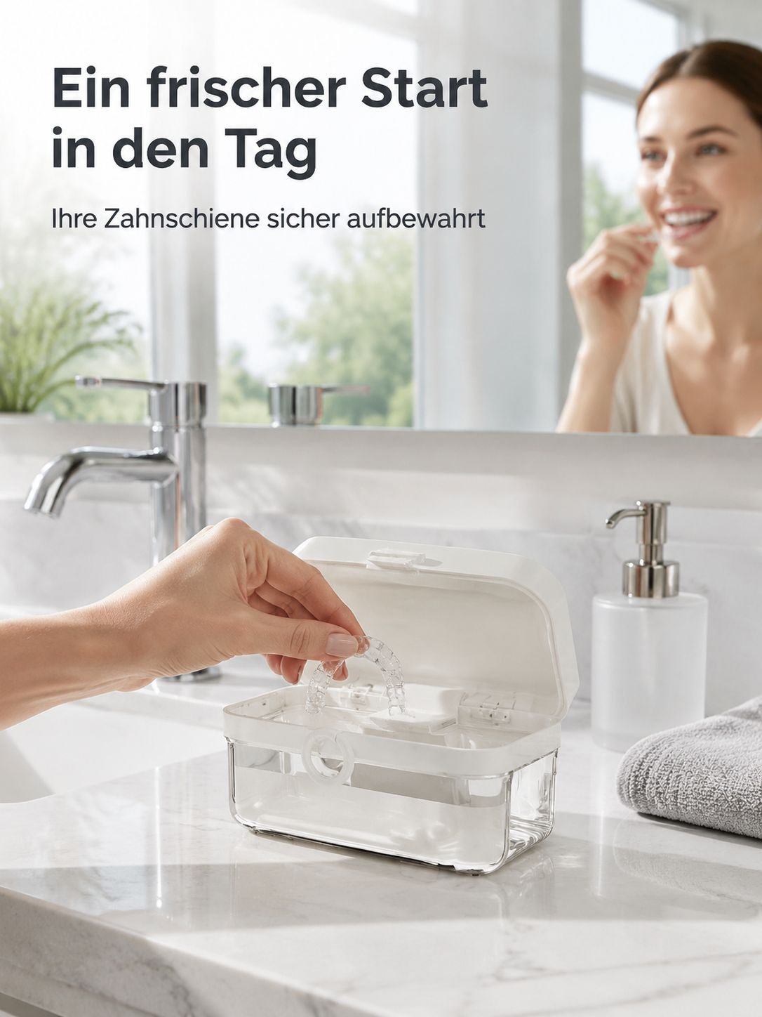 Multifunktionale versiegelte Zahnschienenbox mit Abfluss in Weiß