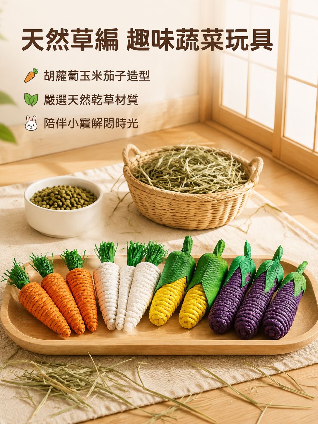 手工草編寵物咬玩具