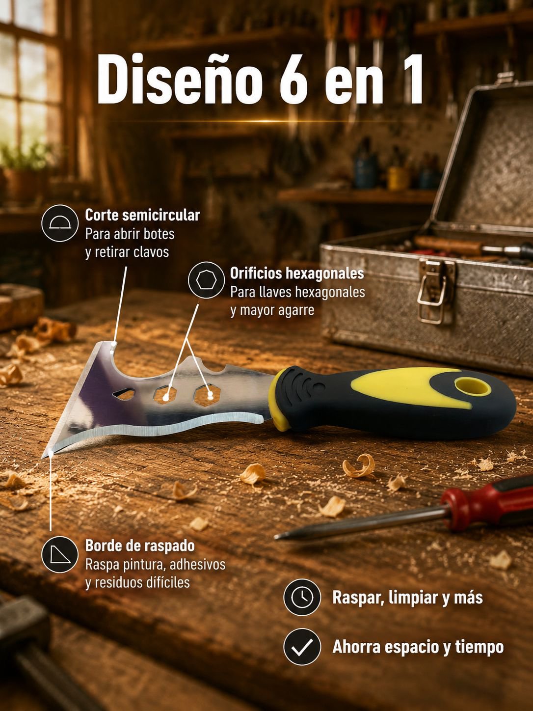 Raspador de limpieza de acero inoxidable