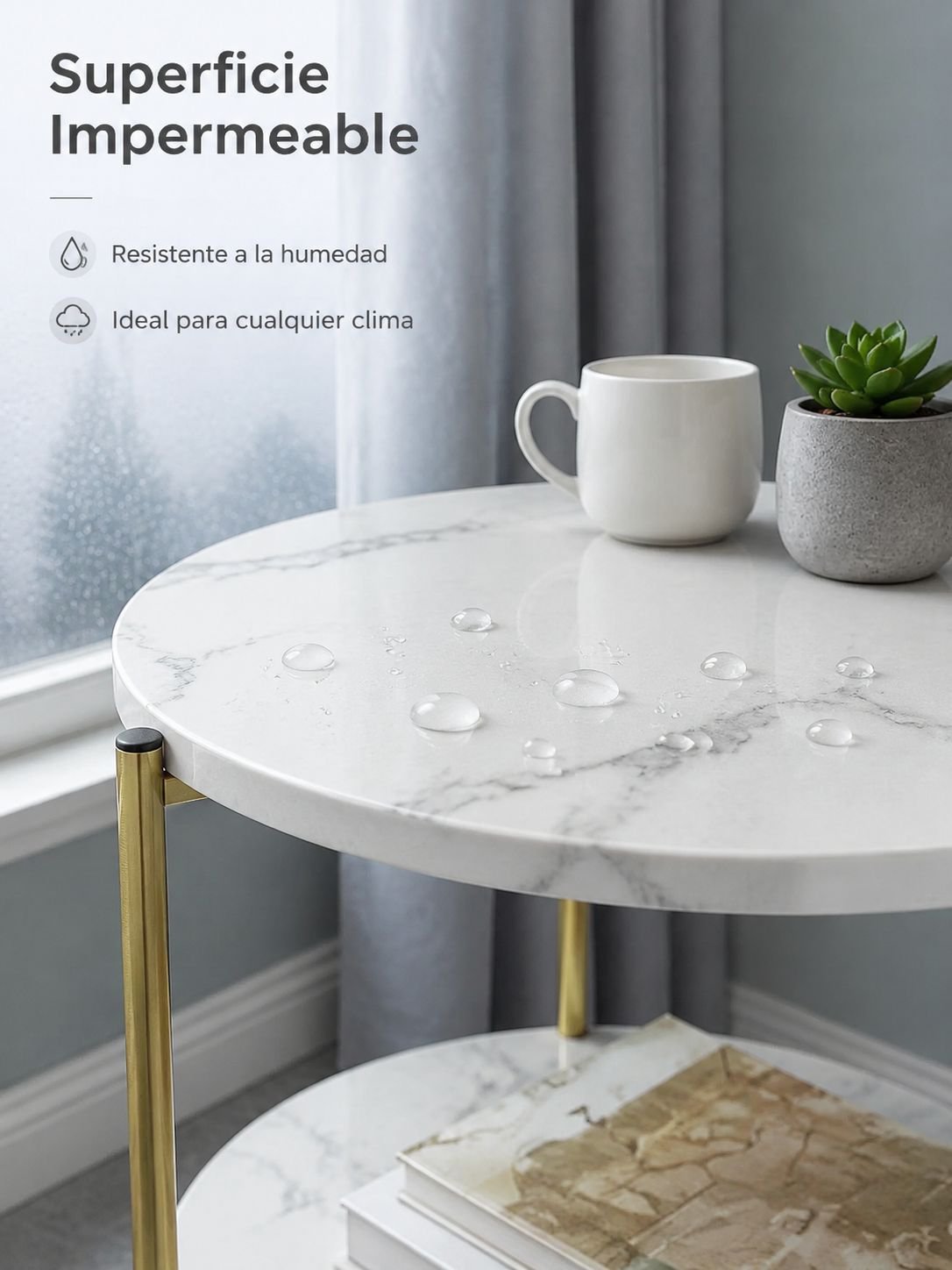 Mesa de centro moderna con acabado en madera clara