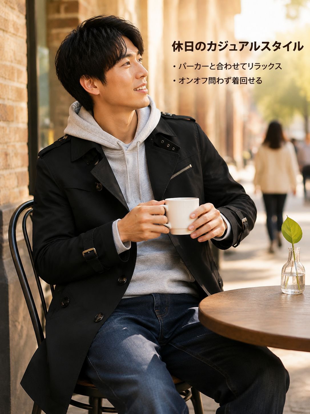細部までこだわったデザインのコットンコート