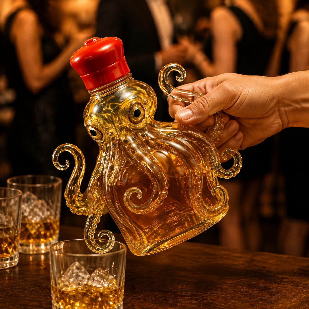 Creative Octopus Design Whiskey Bottle
