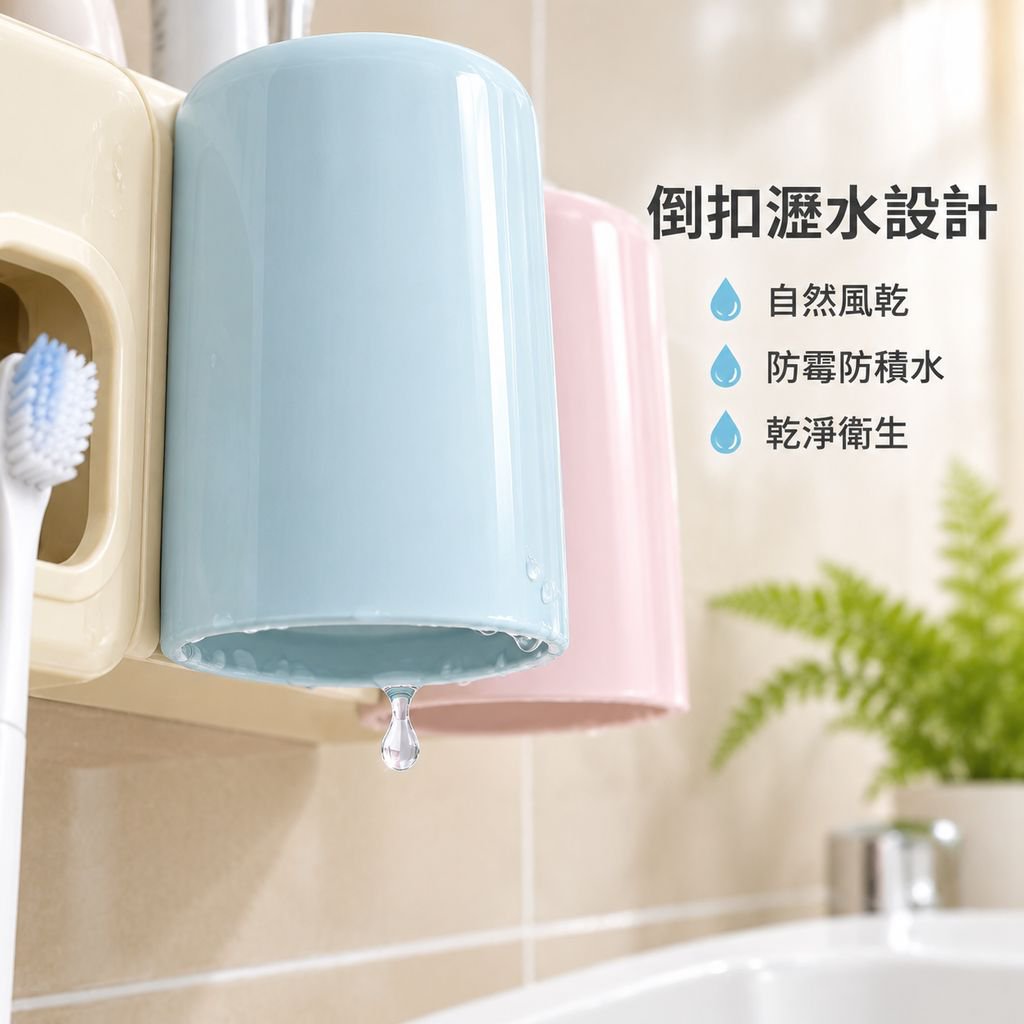 免打孔壁掛式衛浴牙刷收納架
