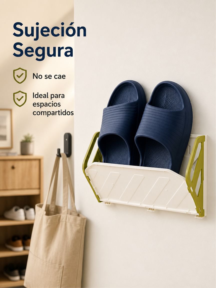 Zapatero plegable de pared sin taladro y antirrobo para el hogar y baño
