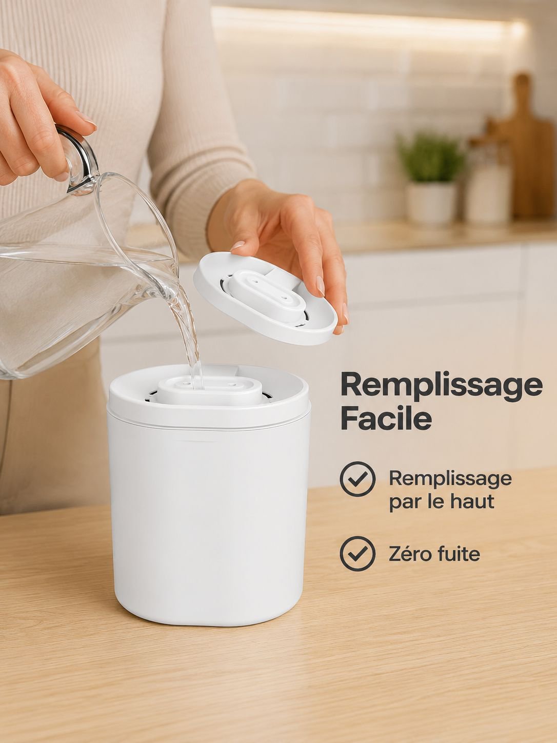 Humidificateur à double buse 6L grande capacité avec lampe d’ambiance pour maison et bureau