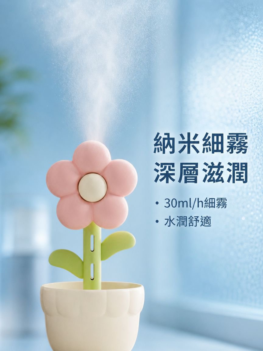 花卉裝飾夜燈加濕器